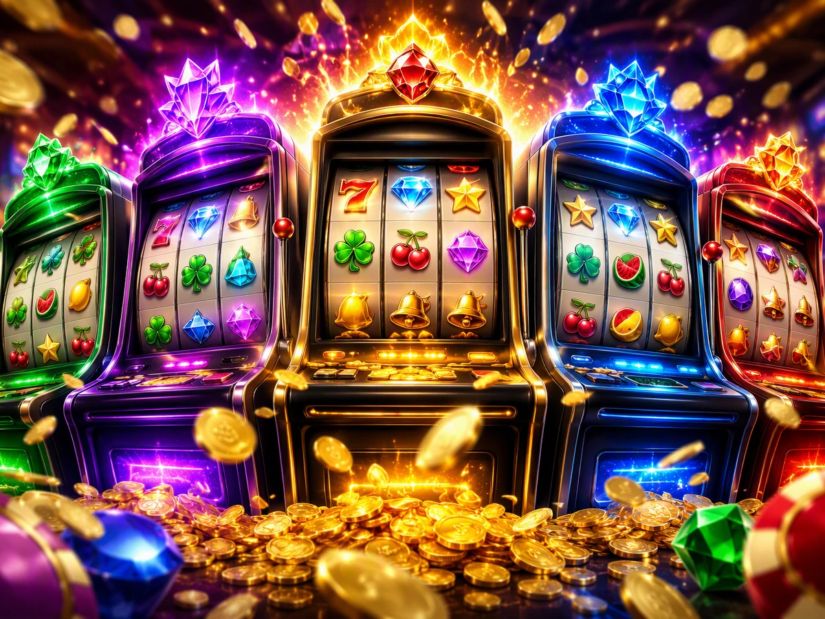 Tampilan permainan slot INIBET dengan reel dan simbol berwarna